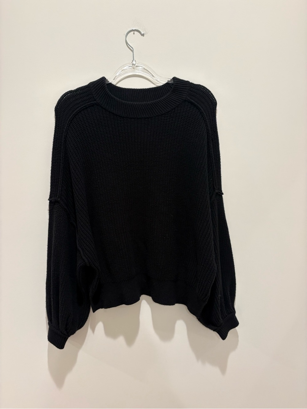 BDG Black Ribbed Crewneck Sweater
